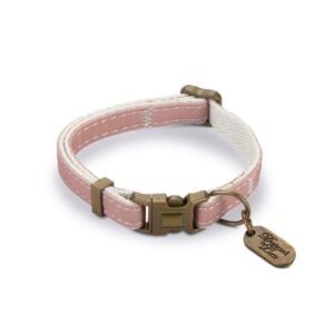 Kedi Boyun Tasması, Çift Katmanlı, Pudra Pembe, 20-30cm